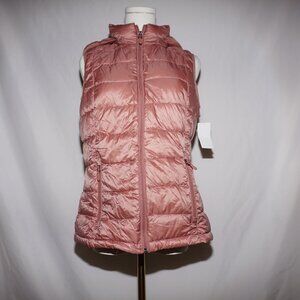 NWT Charter Club Mauve Pink Packable Hooded Vest - Size S